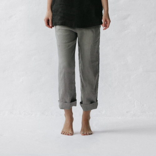 Cotton Linen Pant Light Grey