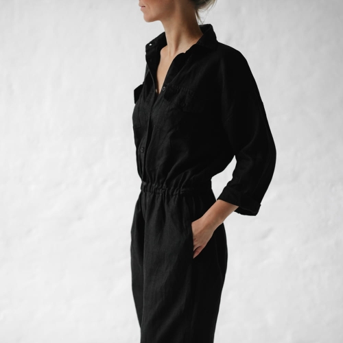 Linen jumpsuit black