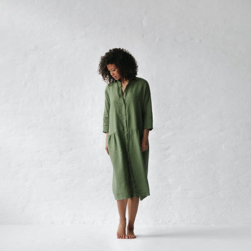 midi summer dress for women Linen Blend Shirt – Neutral Dress M youll feel effortlessly chic Romper Size:6-12m dark-green Modest Wedding Guest Outfits