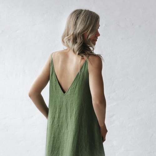Linen dress olive