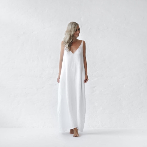 Linen dress white maxi Linen dress white maxi