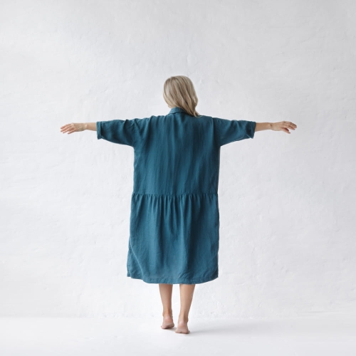 rosemarie linen dress Rosemarie Black Frill Dress
