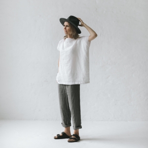 Lniana bluzka biała SST-052