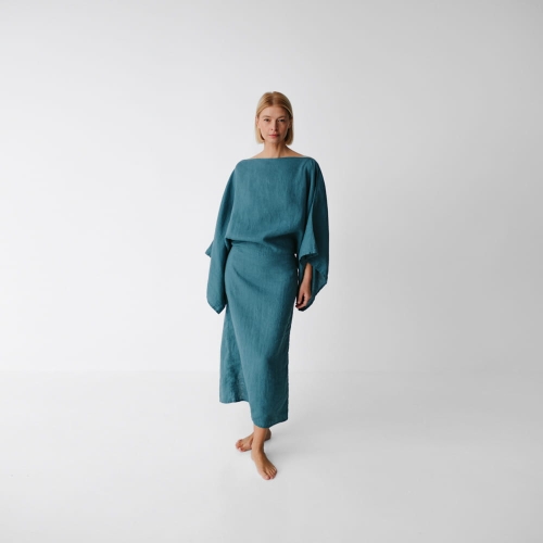 Linen dress Kiko blue