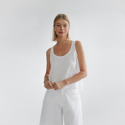 Linen top Oya white