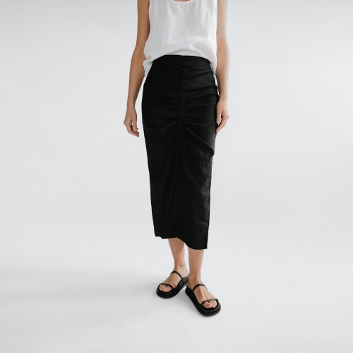 Linen skirt Dua black