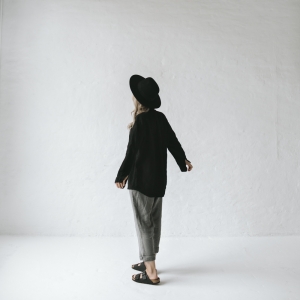 Lniana koszula czarna SST-041