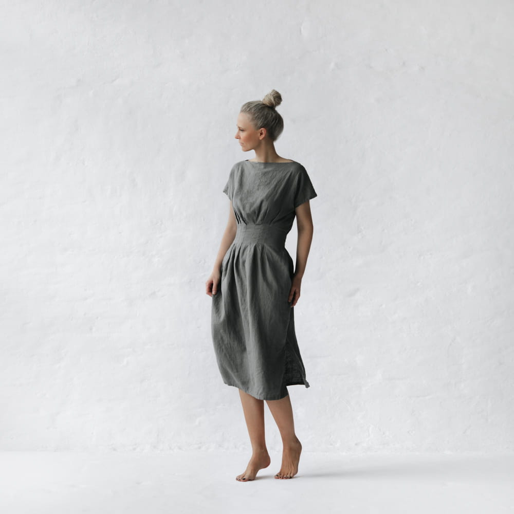 Linen dress Elma grey