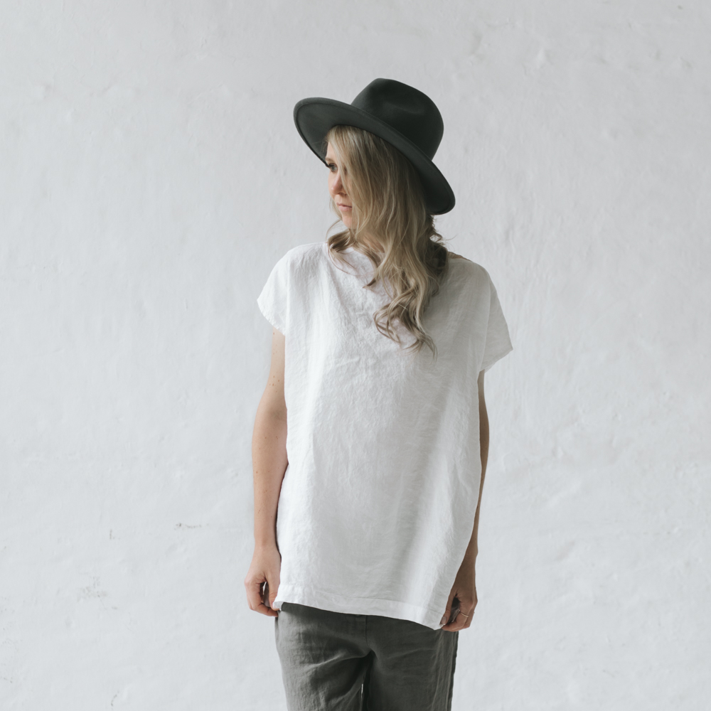 Lniana bluzka biała SST-052